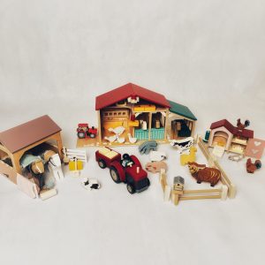 zestaw farma i zwierzęta dla dzieci stajnia koniki